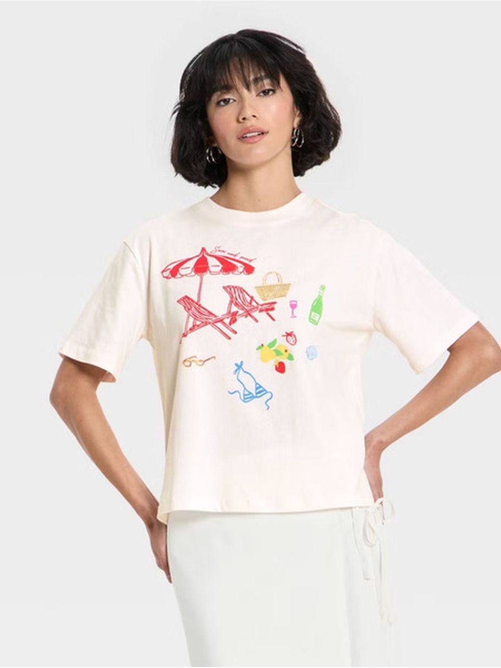 NWT Future Collective Women's Relaxed Short Sleeve Beach Graphic T-Shirt